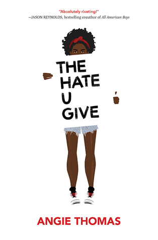The Hate U Give by Angie Thomas book cover + links to RRPL catalog